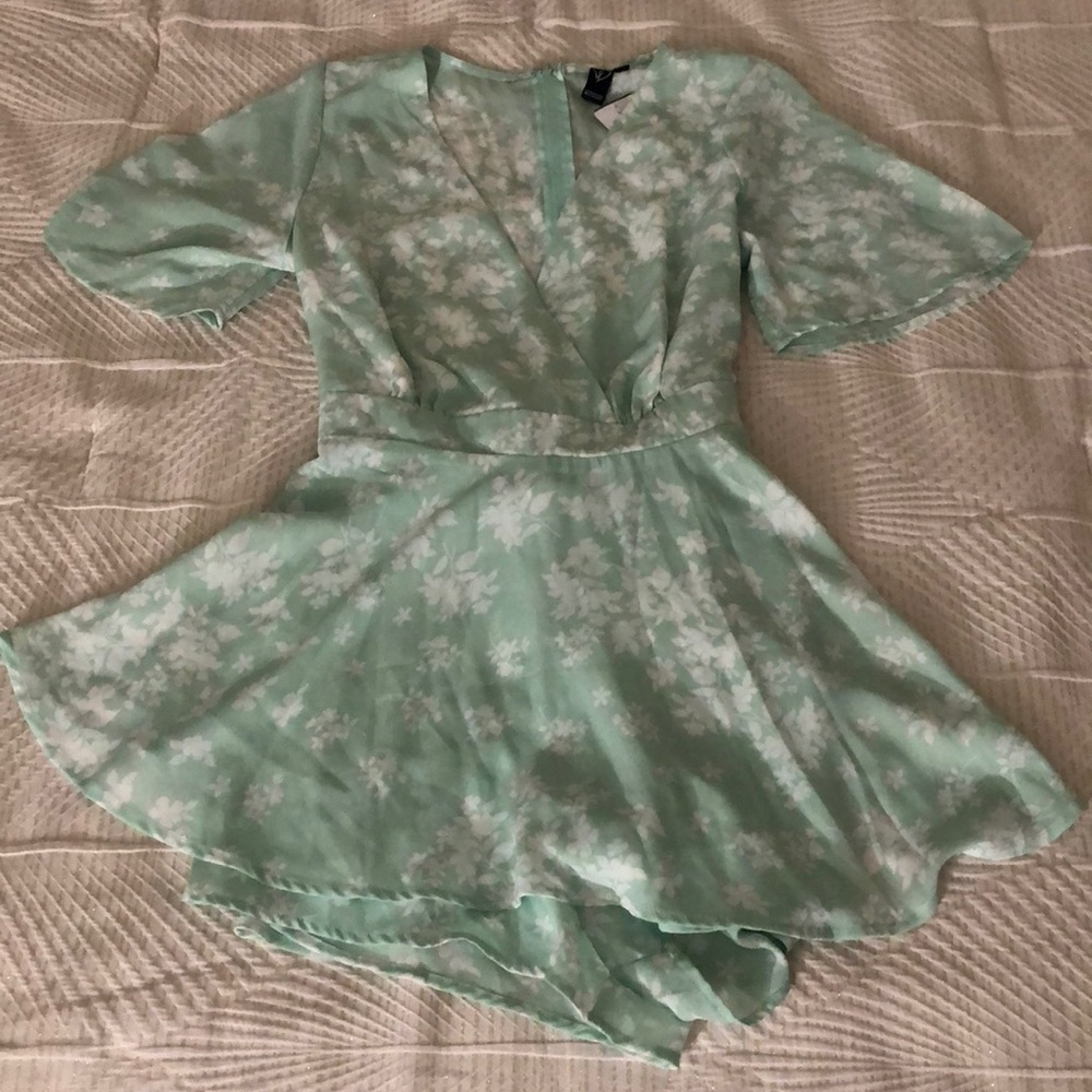 Mint Floral Romper